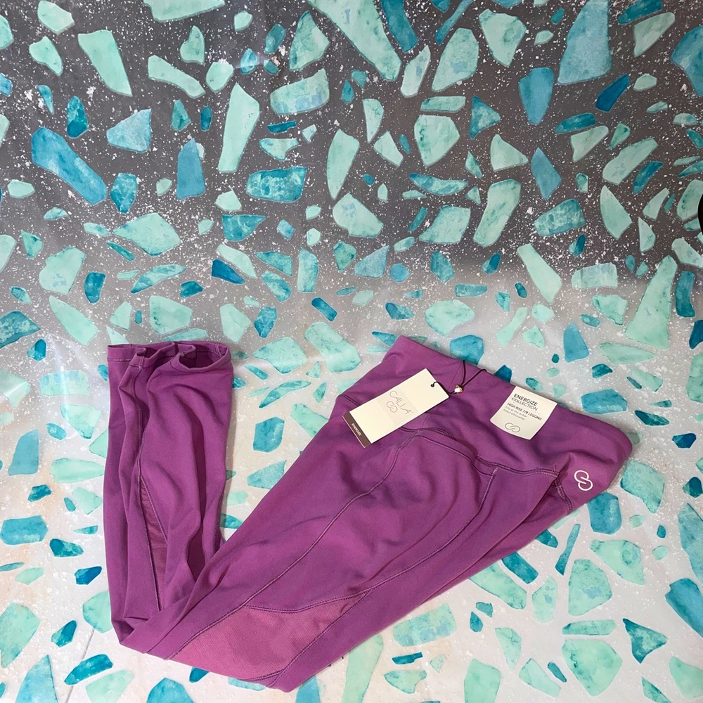 Calia Women’s Purple Performance Mesh Energize 7/8 Legging With Pocket